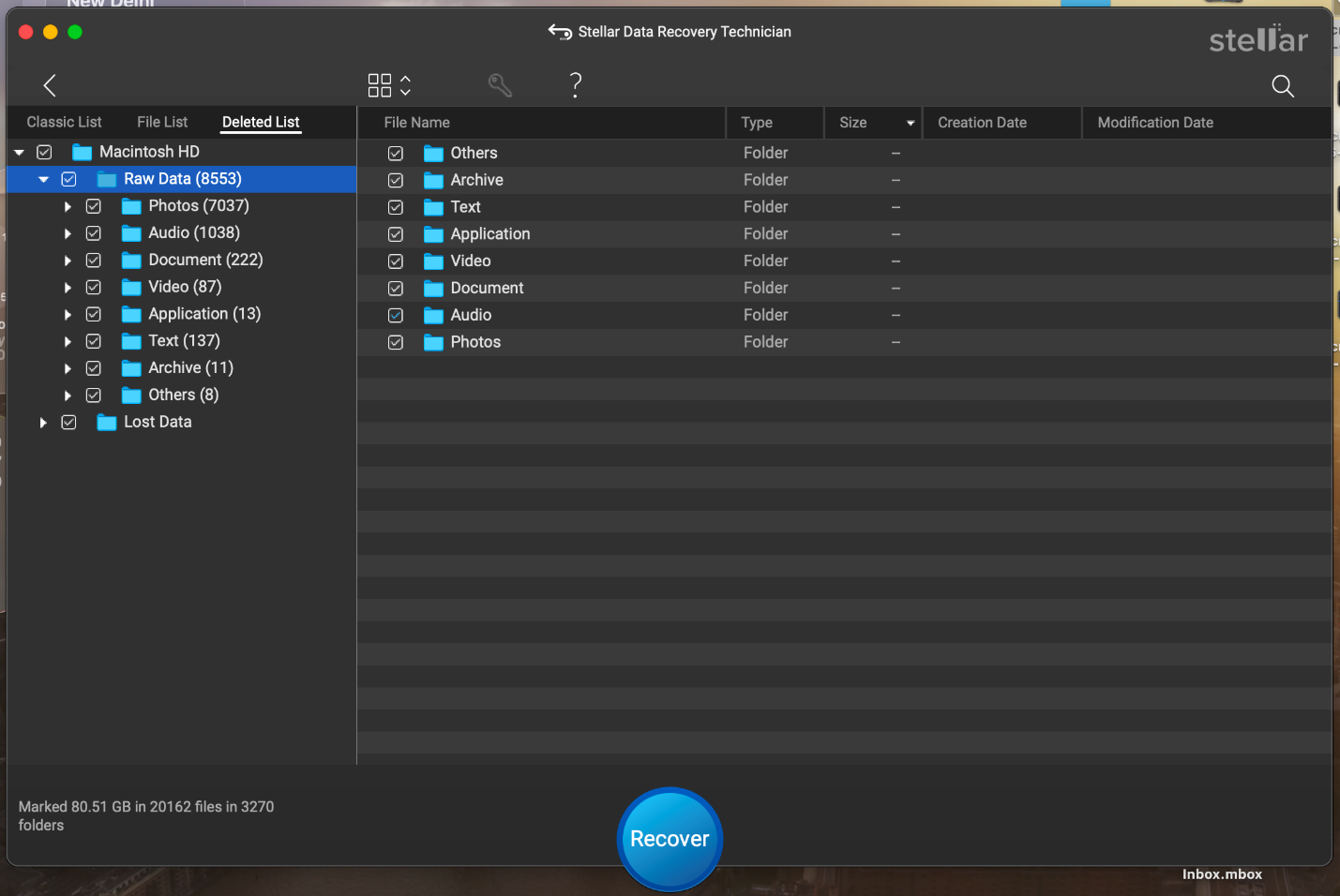 Deleted List preview 